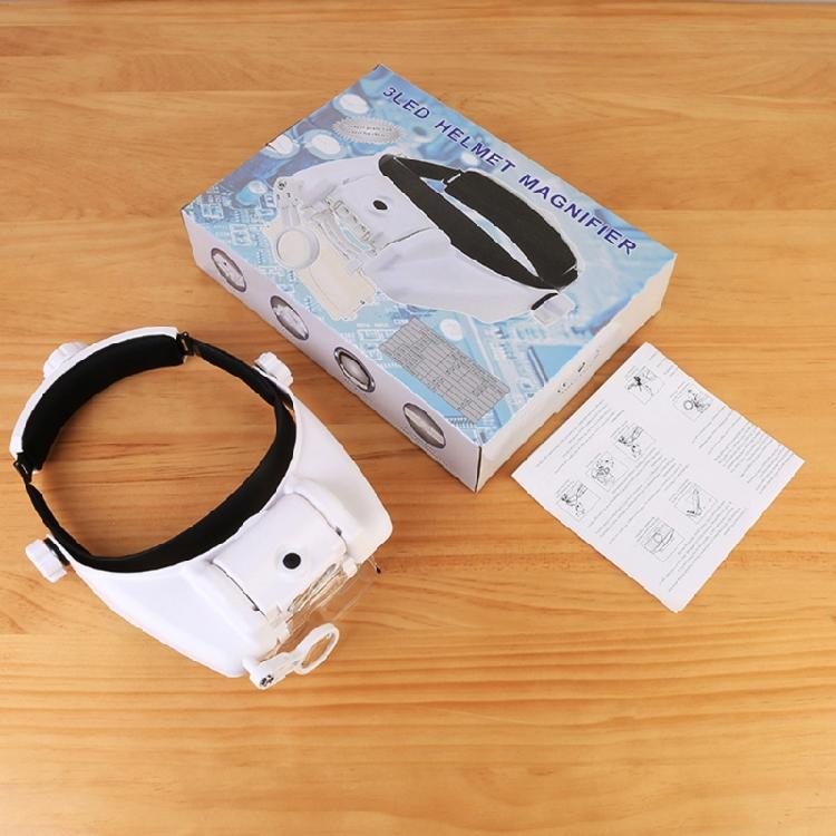 Magnifying Glass Lens LED Light Visors Head Loupe Jeweler Headband Magnifier