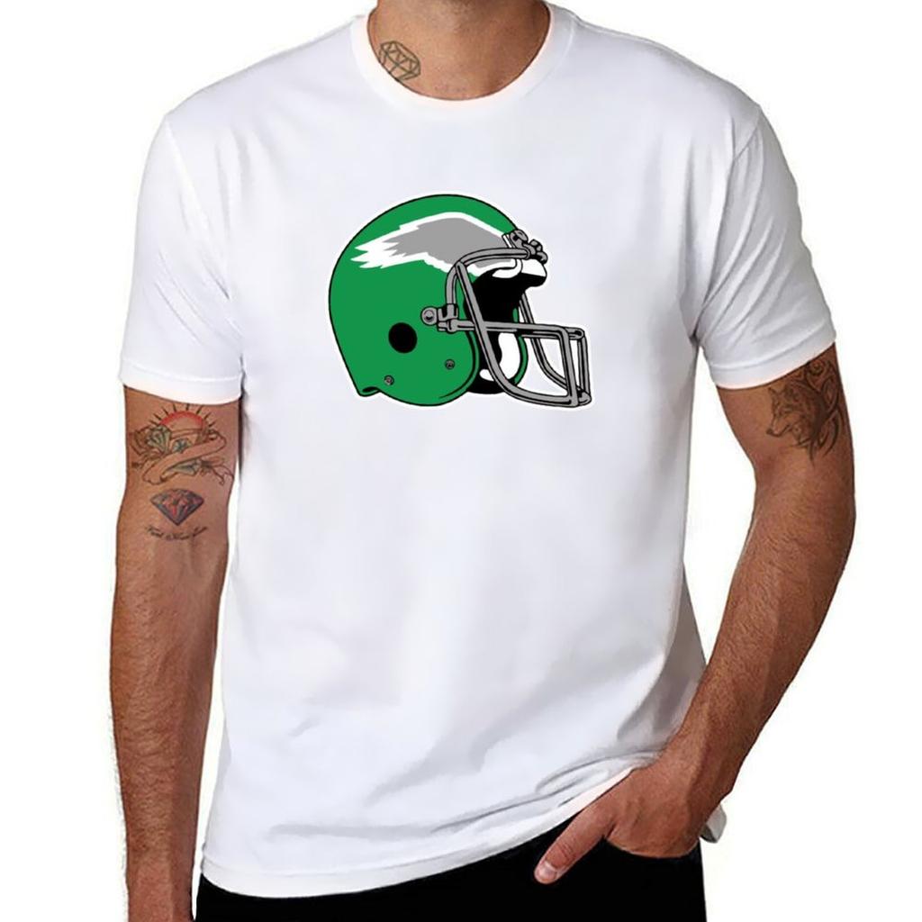 Eagles 80s Throwback Helmet TShirt Simple Casual Short Sleeve Tee