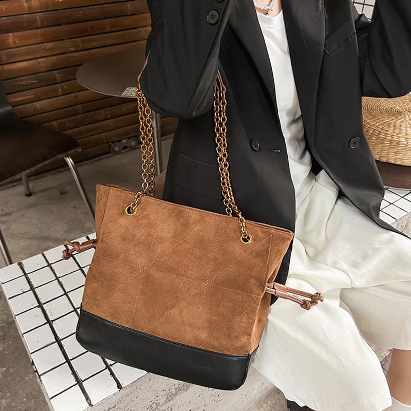 Yogodlns Luxury Large Capacity Faux Suede Tote Bag Winter Designer Shoulder Bag Women's Underarm Bag Handbags and Purses