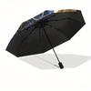 Midnight Rose, Golden Bloom themed Eight rib Automatic Folding Umbrella Is Suitable for Both Men and Women, Making It A Perfect Christmas an