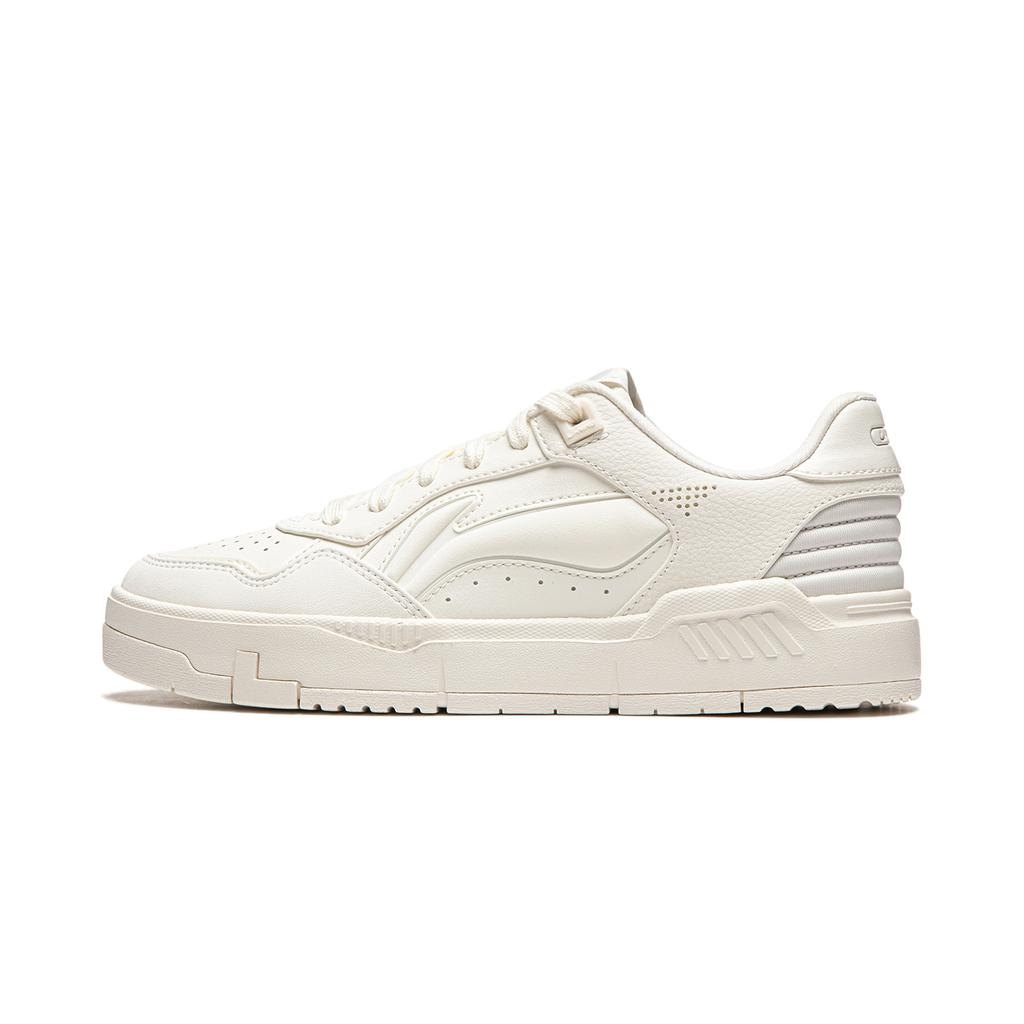 New LiNing Common 80s Slip Resistant Abrasion Resistant Low Top Skateboard Shoes Women's White AGCU084-2