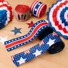 Independence Classic Day Celebration Decor American Fabric Ribbons In Red White And Hues Blue