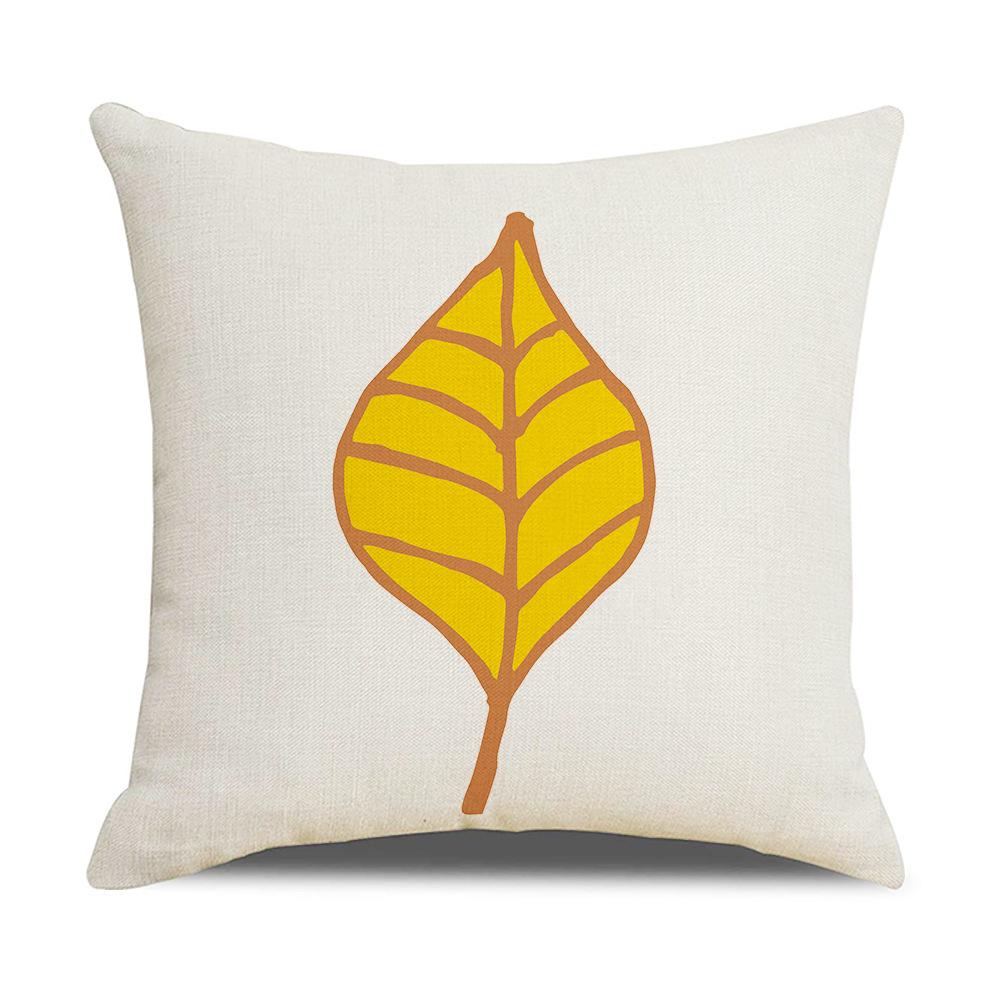 Nordic New Home Simple Plant Flower Series Linen Pillow Cover Square Sofa Cushion Cover