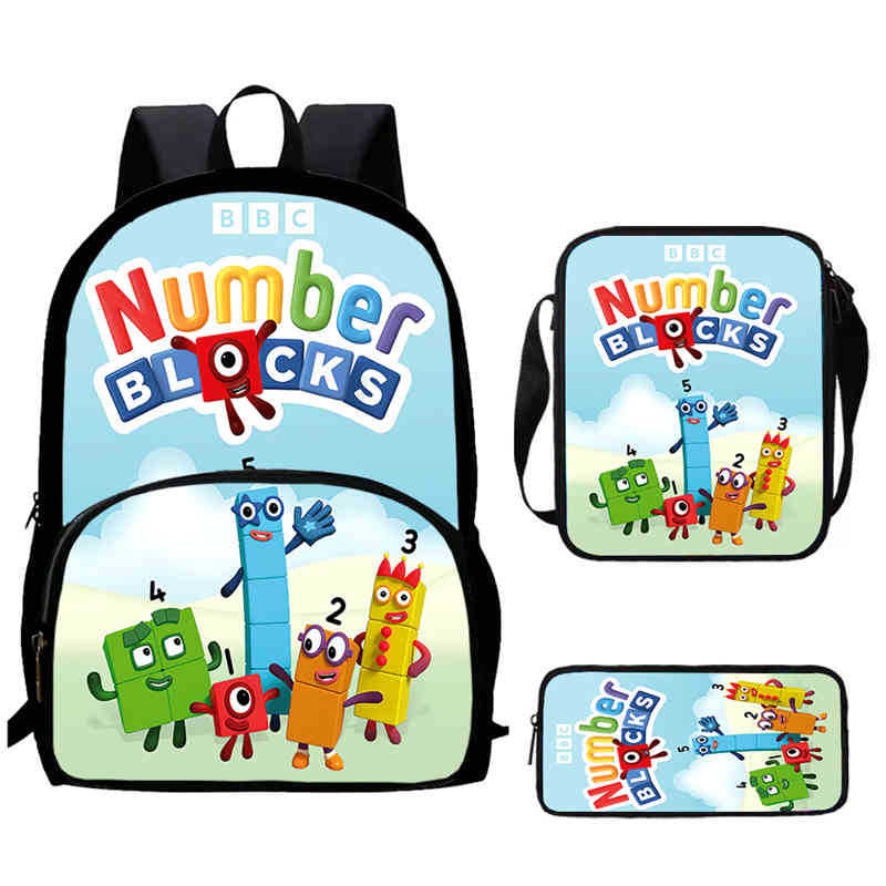 Digitale Bausteine Numberblocks Schultasche Hochauflösend Multifunktional Oxford Leichter Rucksack