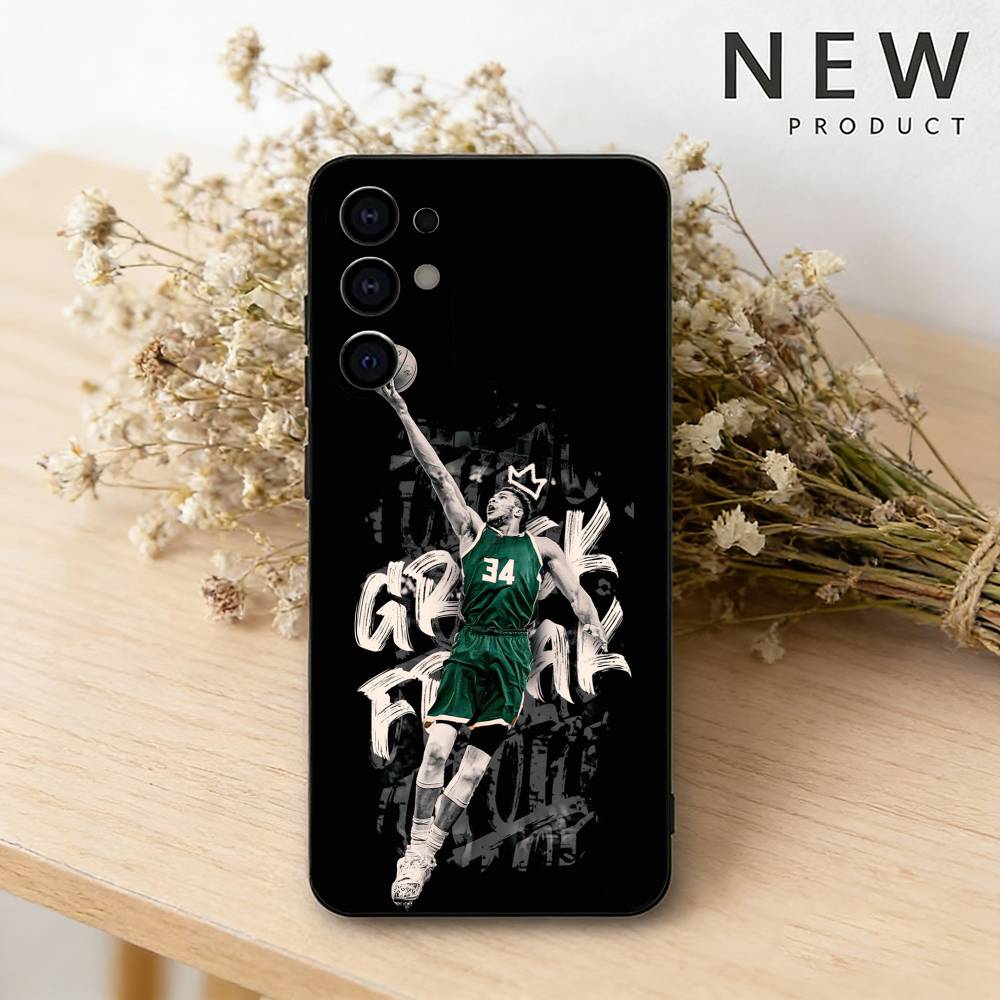 Basketball Greek Freak G-Giannis Phone Case For Samsung S26,25,24,23,22,30,21,10,9,Ultra,Plus,Lite Black Soft Case