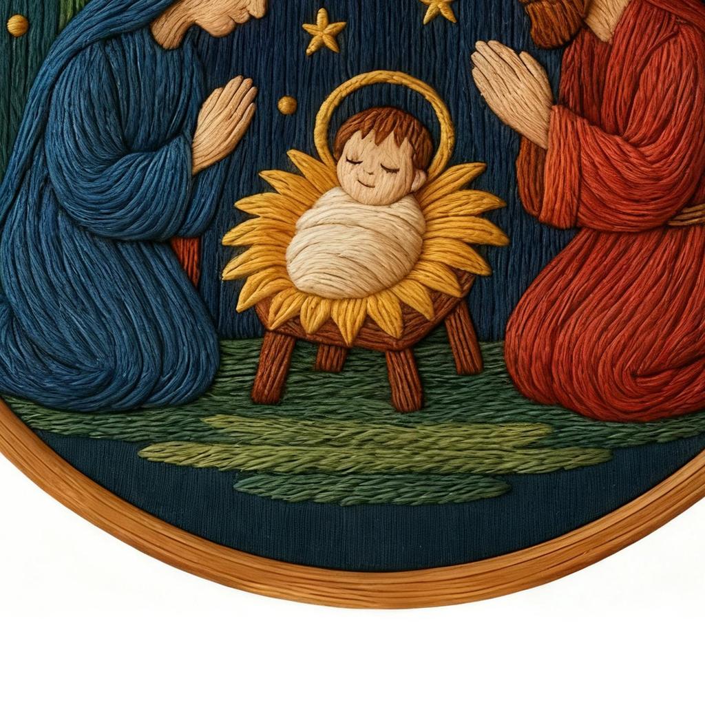 Nativity Scene Embroidery Kit Thread Craft Handmade Christmas Embroidery Kits For Adults For Stocking Holiday Fall Halloween