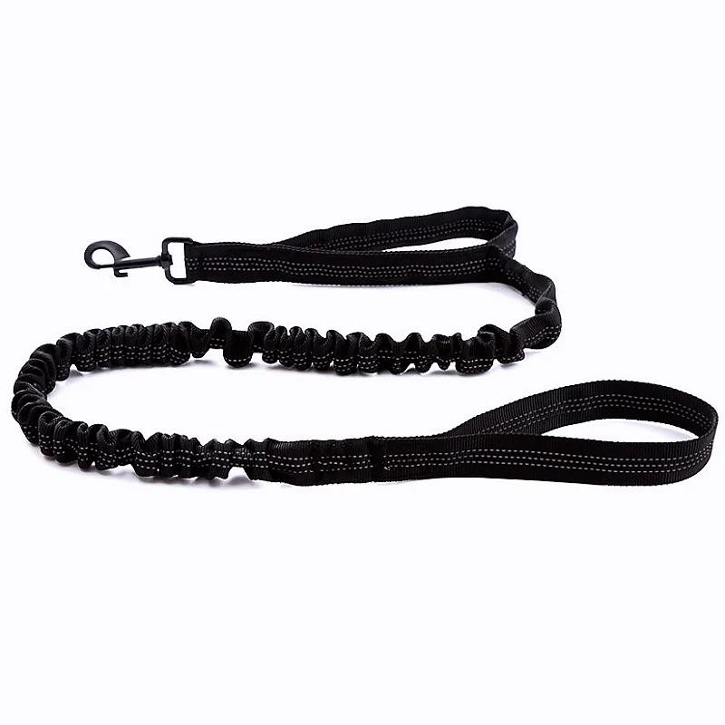 Dog Leash Double Handle Leashes for Dog Walking Reflective Dogs Chain Retractable Dogs Leash Nylon Elastic Chain for Pet Walker