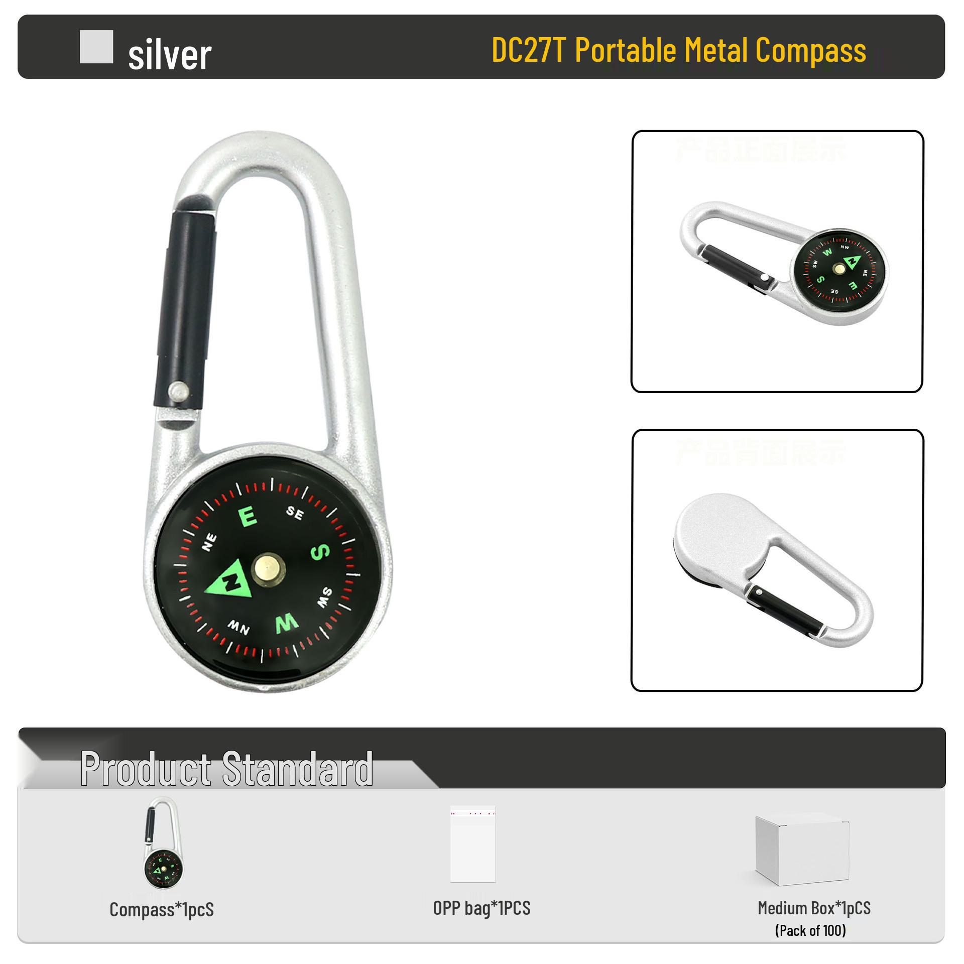 

Outdoor Tactical Survival Multifunctional Compass Alloy Carabiner Keyring