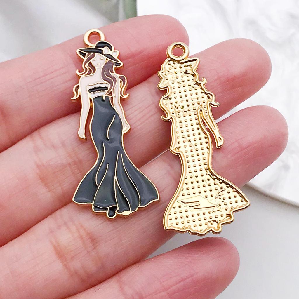 Women's Dripping Oil Alloy Accessories: Lipstick, Bag, Hat, High Heels, DIY Pendants, Small Ornaments