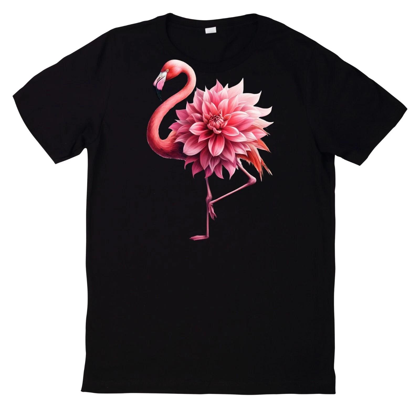 T-Shirt Rosa Blumen Flamingo Motiv M