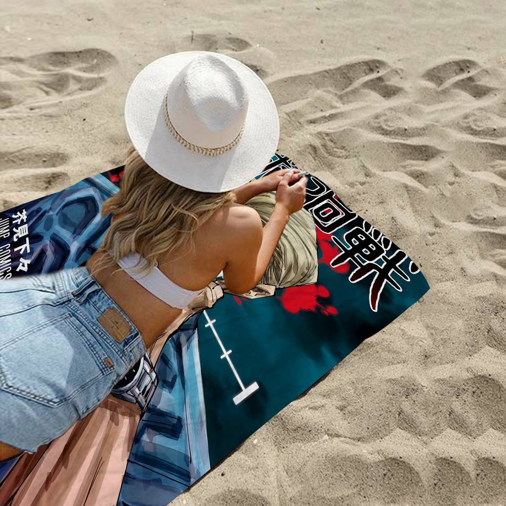 Anime Nanami Kento Beach Towel Colorful Bath Towels for Girl Microfiber Quick Dry Sand Free Beach Yoga Spa Gym Pool