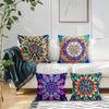1,4 Pcs Bohemian Mandala Single-Sided Printed Pillowcase Cushion Cover,Suitable For Living Room,Bedroom,Car Decoration