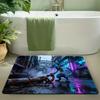 Pokemon Gengar Starry Night Art Print Non-Slip Doormat, Absorbent Floor Mat for Home Decor
