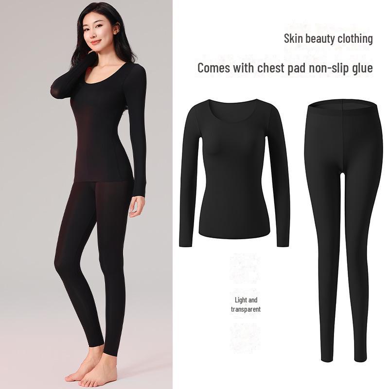 

Ультратонкая бесшовная женская термофутболка, не требующая бюстгальтера. Set; M чёрный