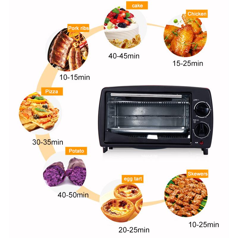 12L 220V Mini Oven Household Multifunctional Electric Oven Intelligent Timing Kitchen Baking Toaster Grilled Chicken Wings 900W