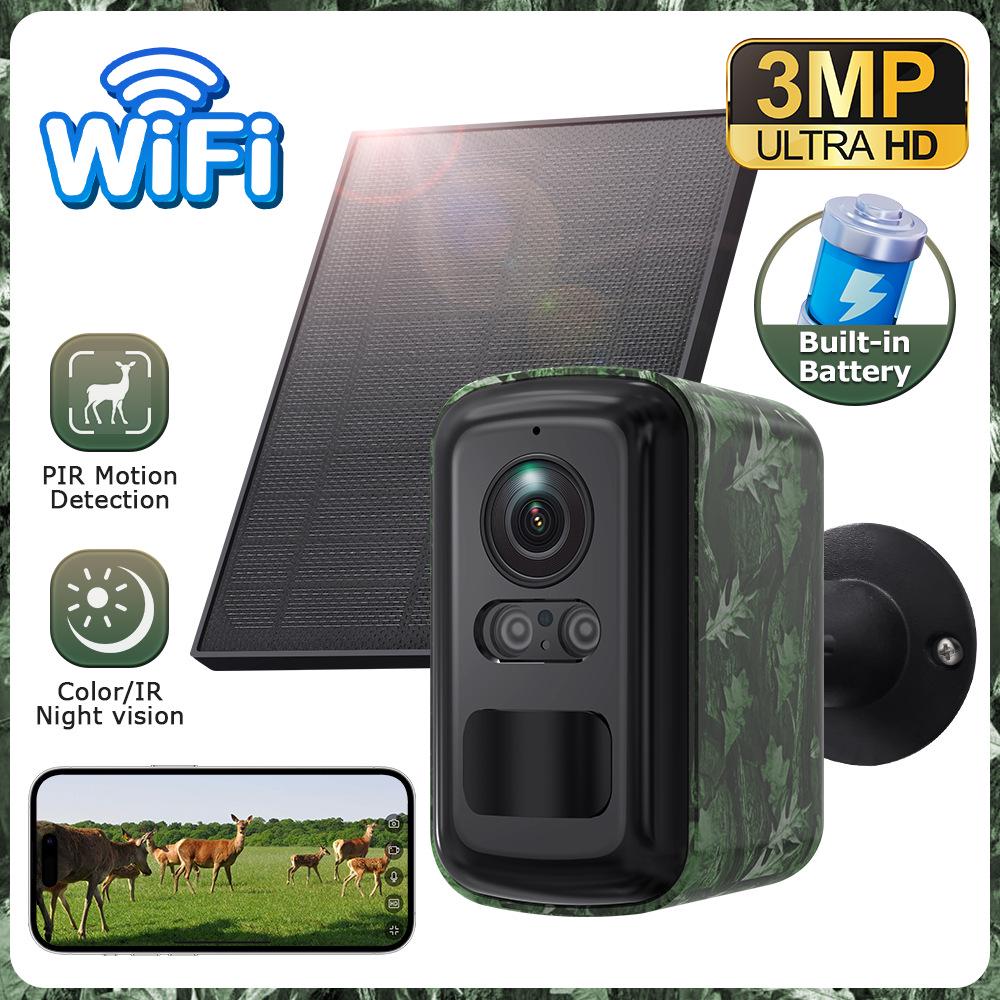 Low Power Camouflage HD WiFi Camera with Full Color Night Vision for Indoor/Outdoor Surveillance