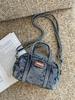 Korean Fashion Casual Washed Denim Mini Pillow Shoulder/Crossbody Bag - New Autumn/Winter 2026