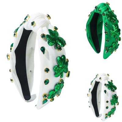 St. Faixa de Cabeça com Pedrarias para o Dia de São Patrício - Acessórios de Cabelo para Festa
