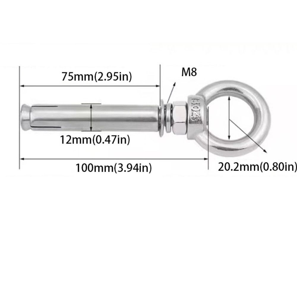 With Ring Eye Screws Silver Ring Expansion Screws  Wire Pipe Clamp