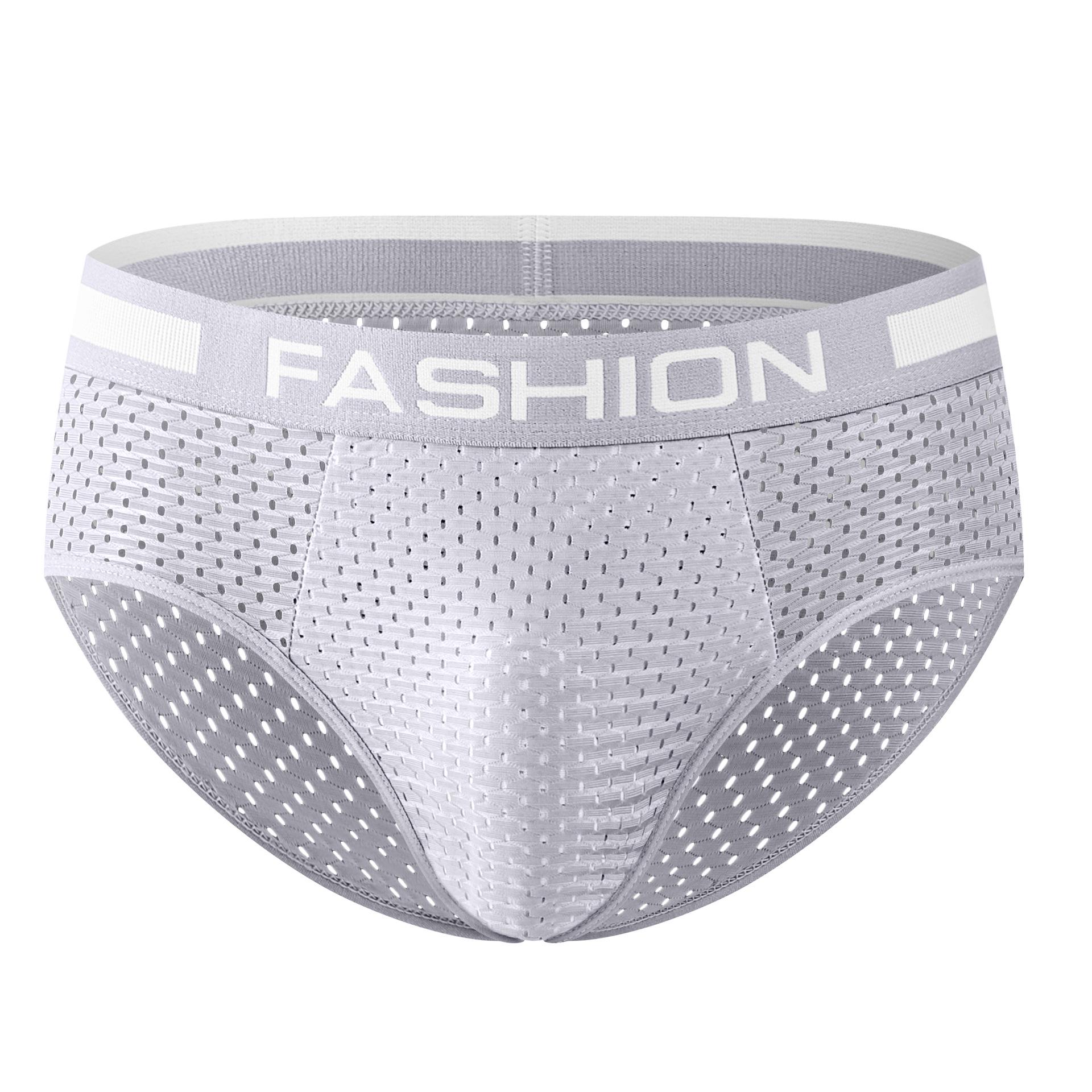 Men s Ice Silk Mesh Striped Boxer Briefs - Breathable and Lightweight for Summer