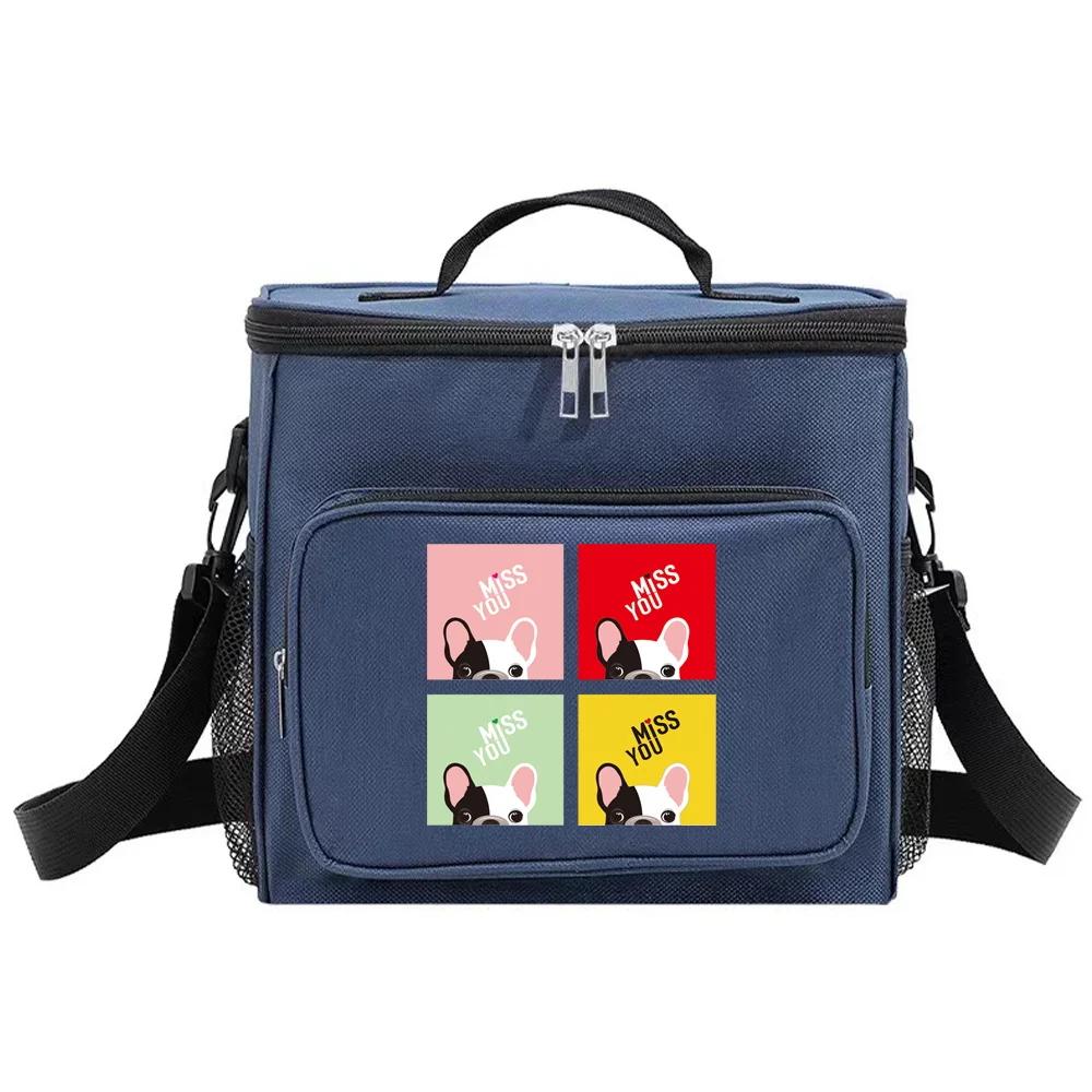 Insulated Bags Portable Shoulder Lunch Bag Waterproof Cooler Box Thermal Organizer Handbag for Men and Women Dog Printing