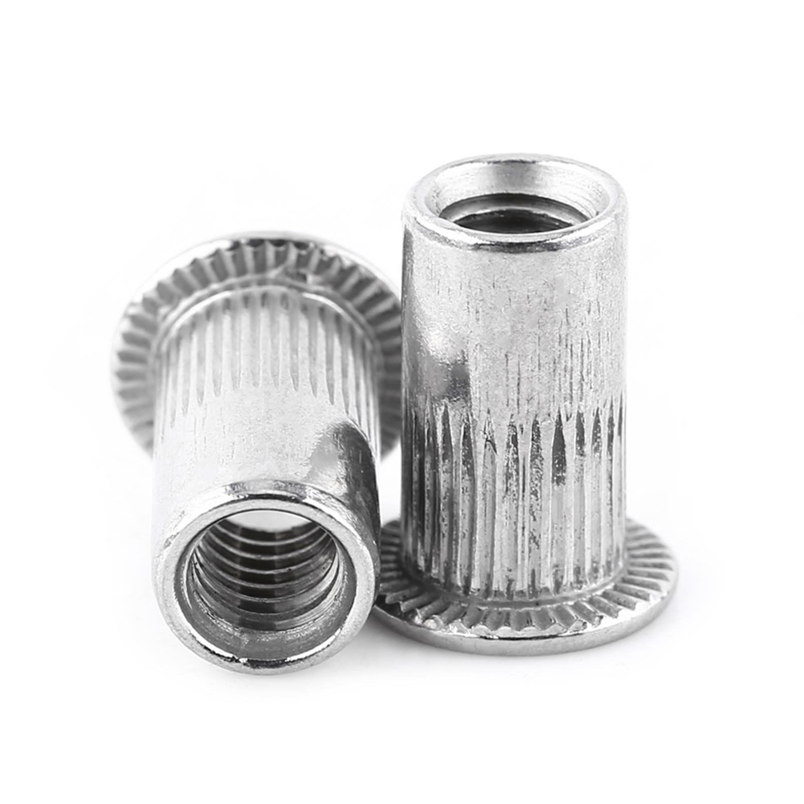 

M3-M8 Flat Head Threaded Blind Rivet Nut Insert Nutsert Screw Stainless Steel(M3)