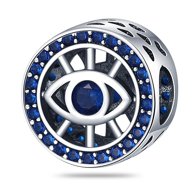 S925 Silber Böser Blick Blaue Saphir Glasperlen Tima Dekorative Stränge für die Schmuckherstellung