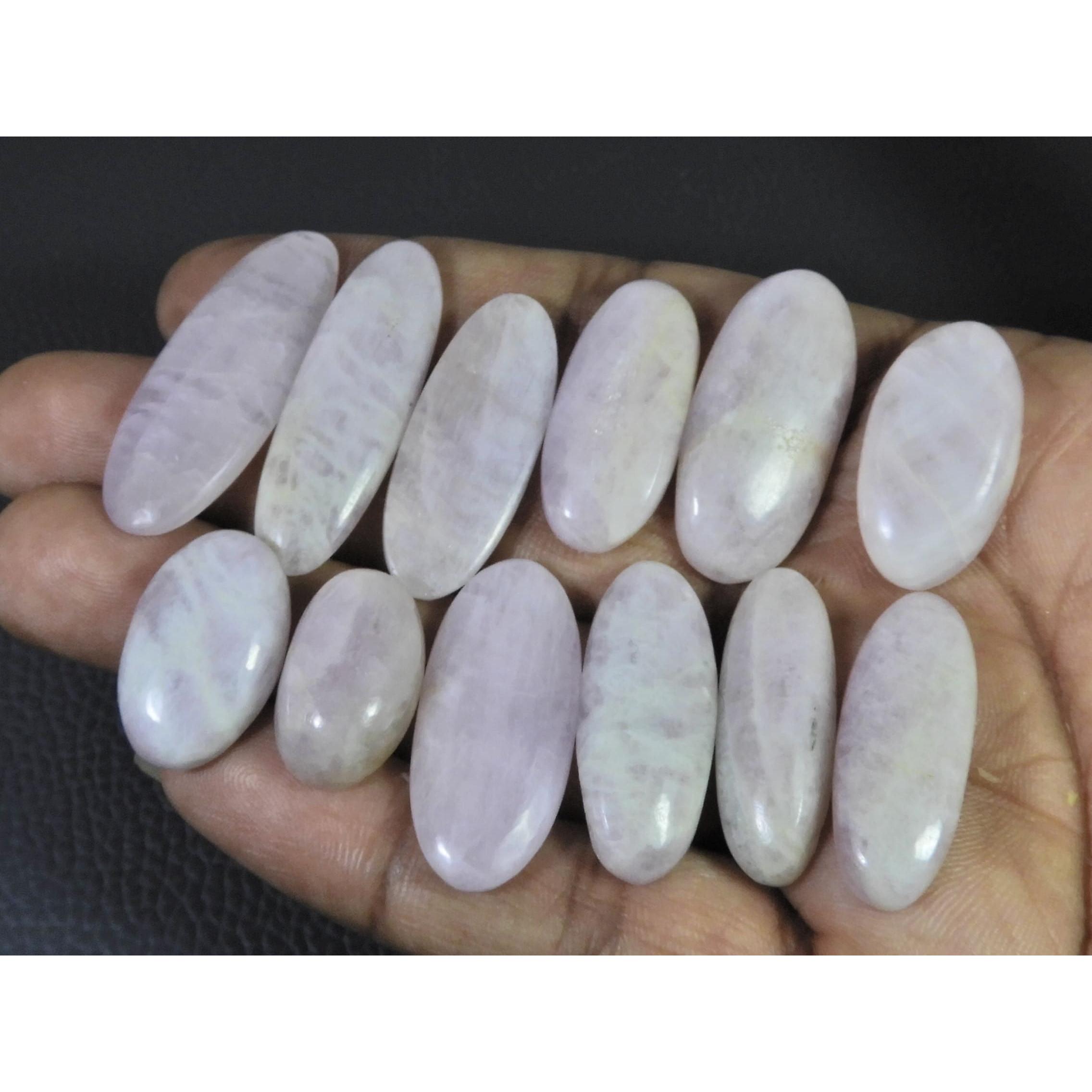 225Cts. Natural Pink Kunzite Oval Cabochon Loose Gemstone 11Pcs Lot 21-39MM C-1164