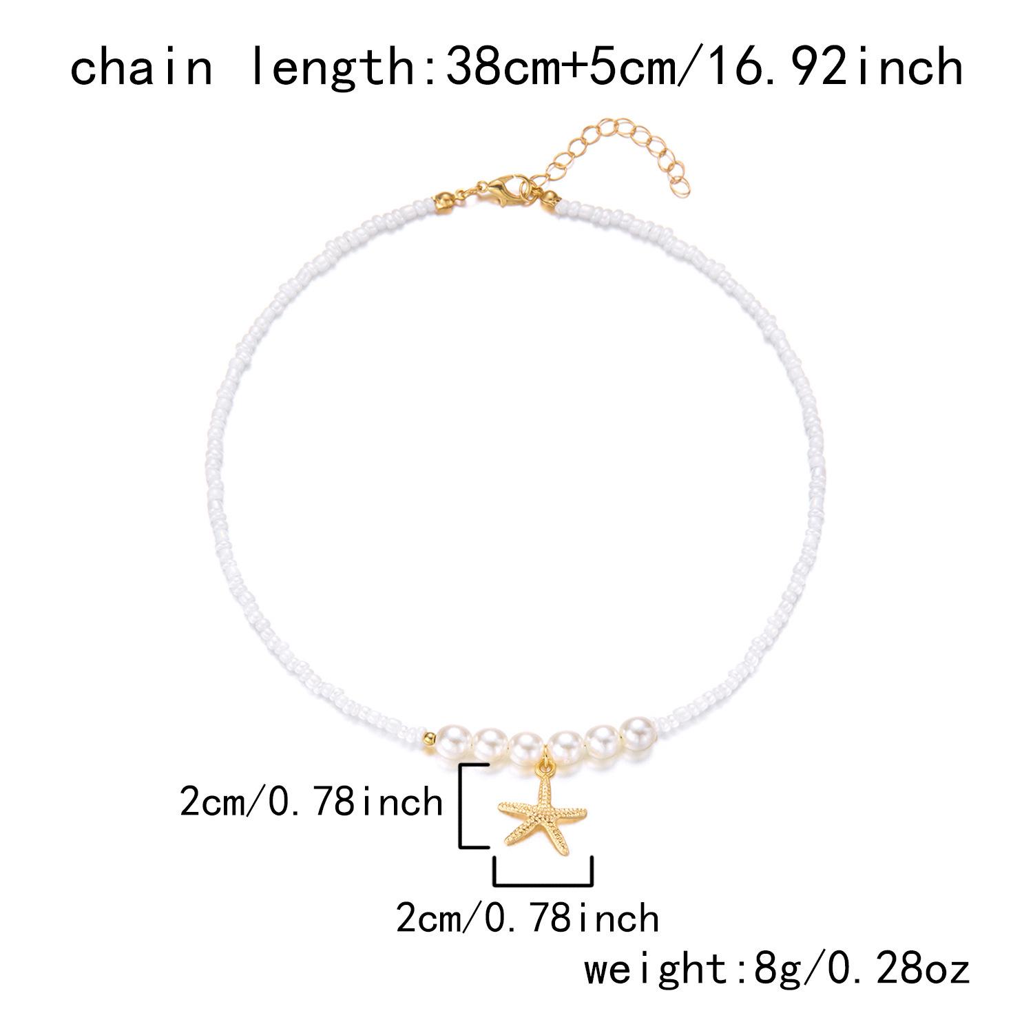 Ocean Style Starfish & Shell Multi-layer Pearl Necklace