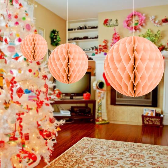 3 Pcs Wedding Decoration Round Hanging Heart Shape Symmetric Paper Prom Decor