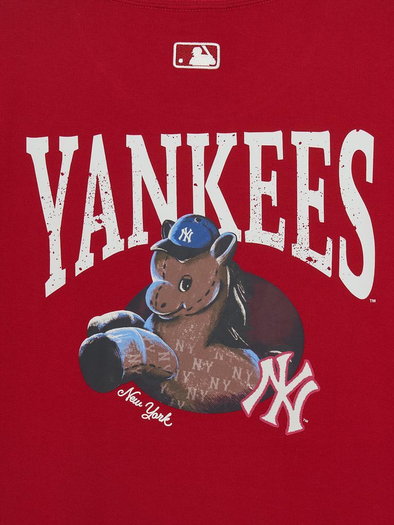 Emelbi New Year Horse Back Graphic Short Sleeve T-Shirt Ny (D.Red)