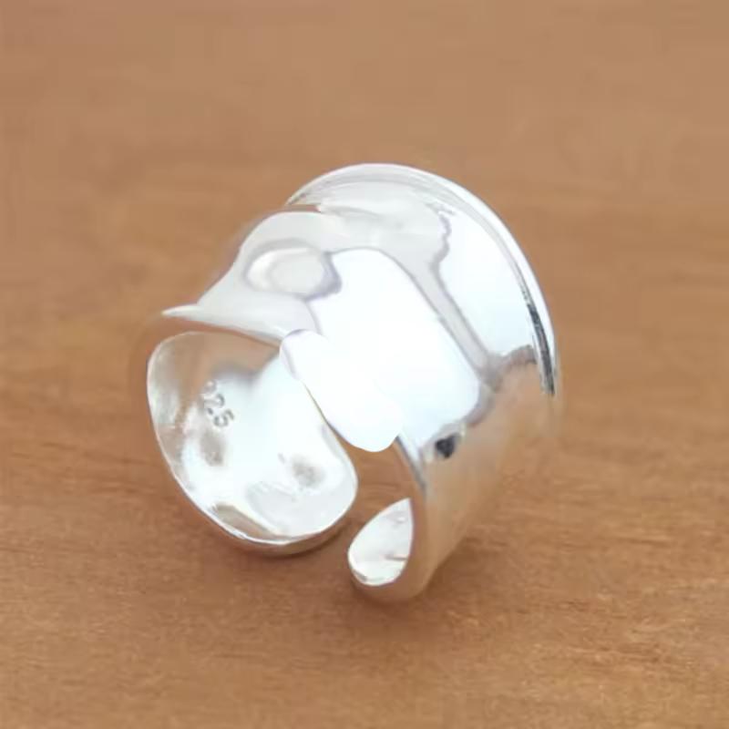 Xiaomi 925 Sterling Silver Rings for Women Couple Minimalist Handmade Simple Wide Smooth Ring Party Jewelry Gift Prevent Allergy