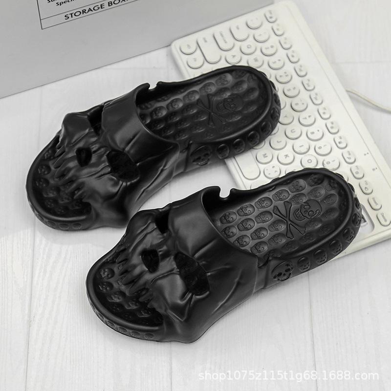 Halloween Personalized Skull Home Slippers Men Women Indoor Fun Slides Thick Bottom of Beach Non-slip Leisure Women Sandals