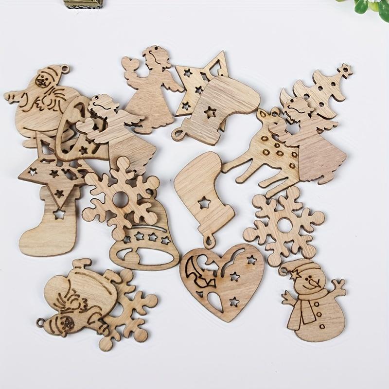 100pcs/set Christmas Wood Chips DIY Handicraft Accessories