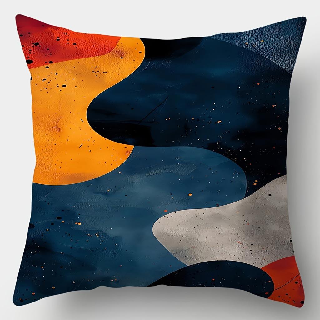 Geometric Color Decorative Pillowcase, Ultra-soft Polyester Material Living Room Sofa Backrest Car Pillowcase Home Decoration