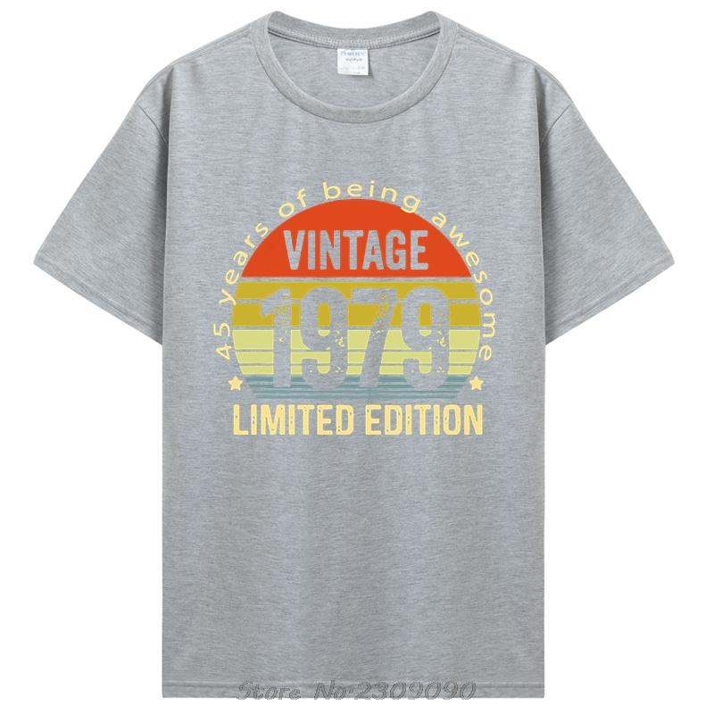 Graphic Streetwear Birthday Gifts Summer Style Cotton T-shirt Men Clothing Novelty Vintage Made In 1979 Fitness Tshirt Tees