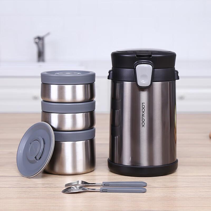 LocknLock Portable 3-Layer Stainless Steel Insulated Lunch Box