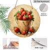 2D Flat Aluminum 7.87 Inch X 7.87 Inch Vintage Fresh Strawberry Pattern Wall Hanging, Country Style, Suitable for Dining Rooms, Gardens, Farmhouses