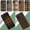 Brown Plaid Case For Xiaomi Redmi Note 12 Pro Plus 8 9 10 11 Pro 8T 9S 10S 11S 12S 9C 10A 10C 12C Cover