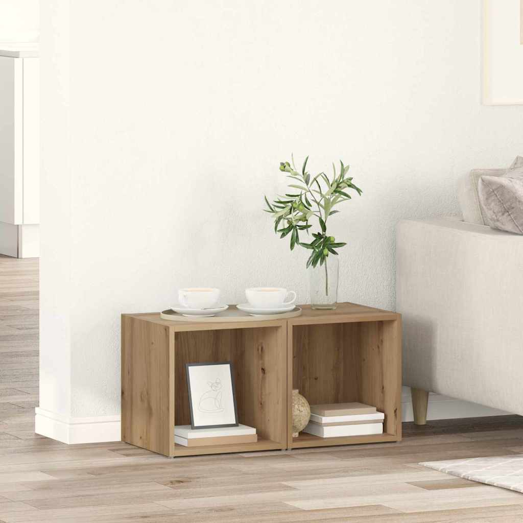 TV Cabinet Set 2 Pcs Artisan Oak 37 X 35 X 37.5 Cm