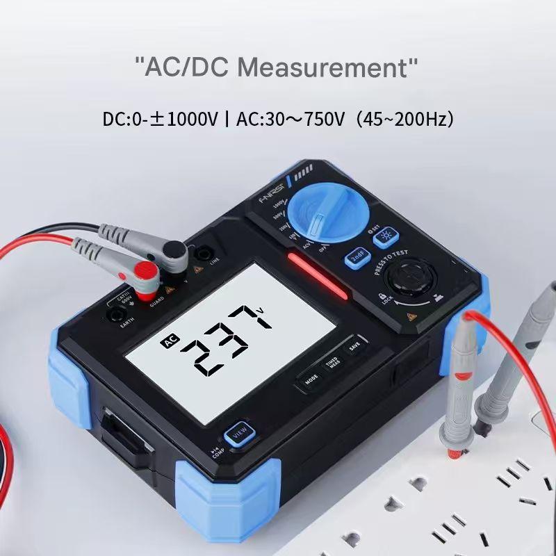 FNIRSI Megaohmmeter Insulation Resistance Tester 100/500/2500V High-precision Digital Shake Meter MRT1050