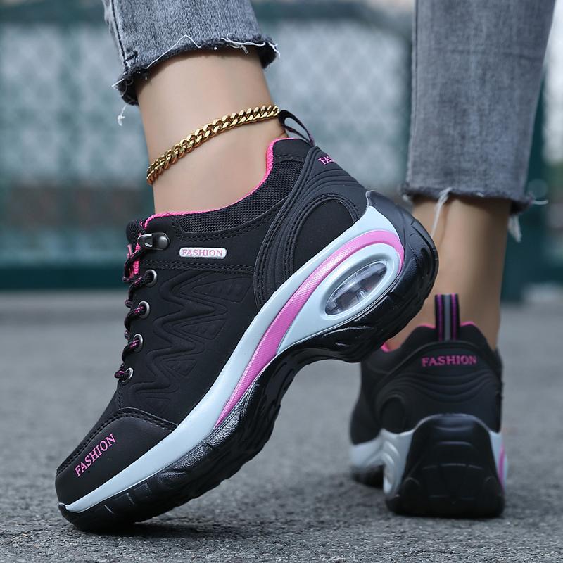 Air Cushion Running Shoes Women's Height Increase Soft Sole Shock Absorption Sports Versatile Platform Casual Shoes 2025 Autumn New Air Cushion Shoes