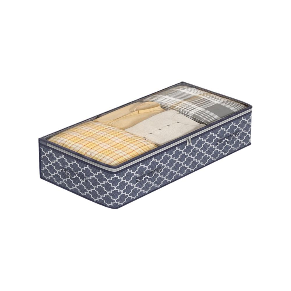 Dual Zipper Under Bed Storage Bag Clear Window Quilt Clothes Storage Bag  Dormitory