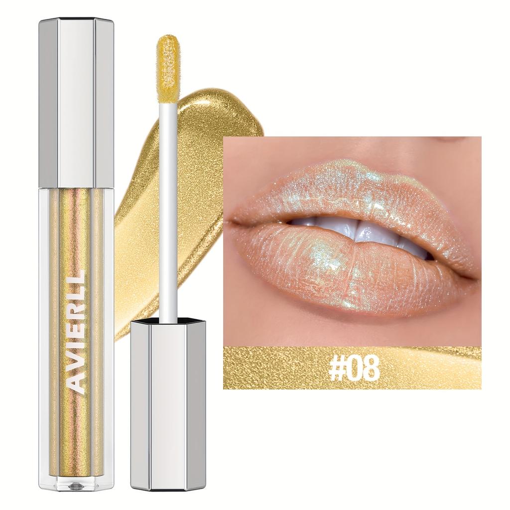 8 Colors Shimmer Lip Gloss Set Moisturizing Plumping High Shine Lip Glaze Long Lasting Non Sticky Glossy Lip Makeup for Women