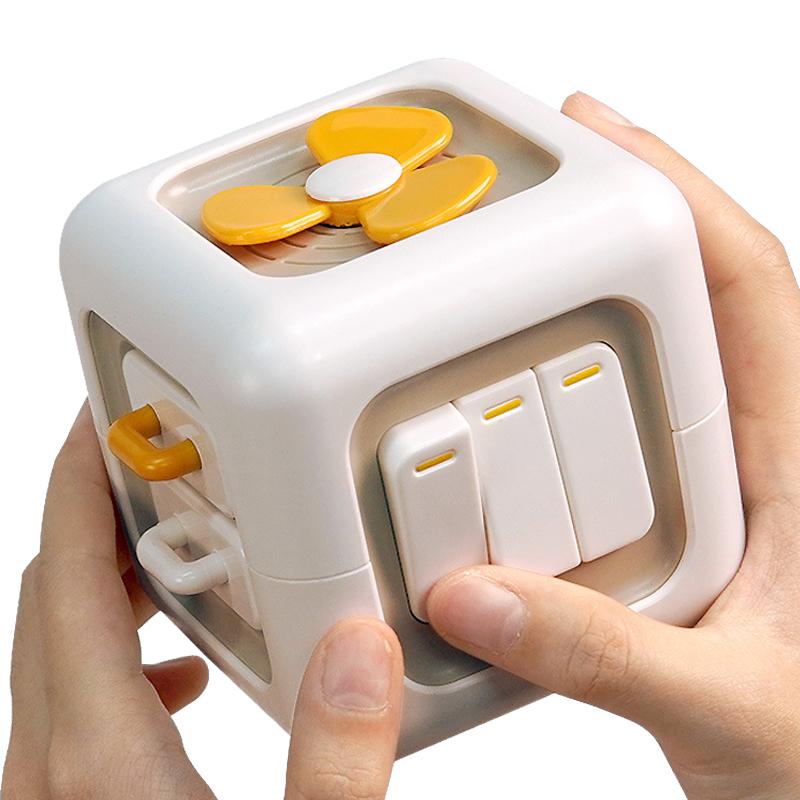 Caja ocupada de seis caras para niños cubo mgico juguete Montessori para educacin temprana Halloween Accin de Gracias Na