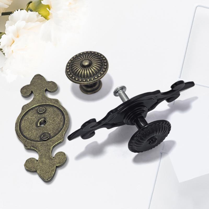 Pack Of 2 Antique Drawer Pulls Retro Cupboard Handles Easy Installation Strong Designs 7.35cm Length for Furniture