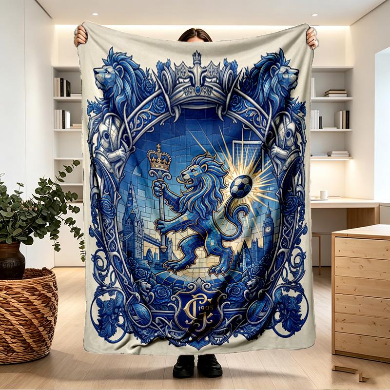 Chelsea Football Club Print Blanket - Soft & Comfortable, for Bedroom, Travel, Sofa, Home Decoration - Birthday Christmas Gift for Friend
