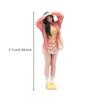 1:64 Scale Girl Figure Raised Arms Diorama Handmade Style Female Figurine for Scene Display,