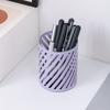 Pen Holder Nordic Style Electroplated Matte Finish Large Capacity Desk Organizer with Rubber Base Office Accessories