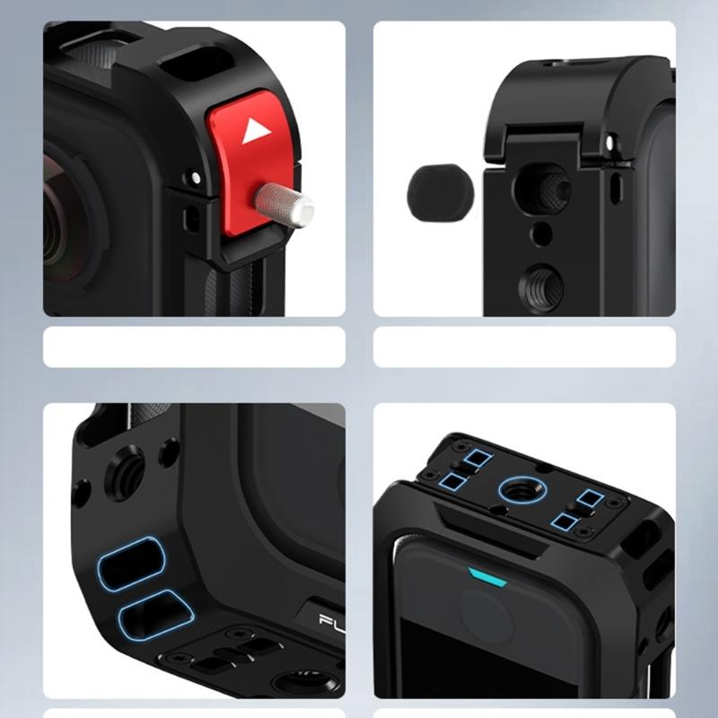 Aluminum Quick Release Cage For X4 Air Action Camera Mount With Cold Shoe Full Protective Frame Case Accessories